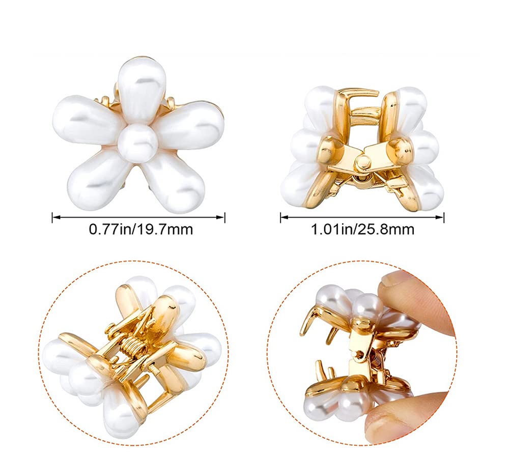 LINXI clip de pelo con perlas margarita oro, ideal para peinados diarios