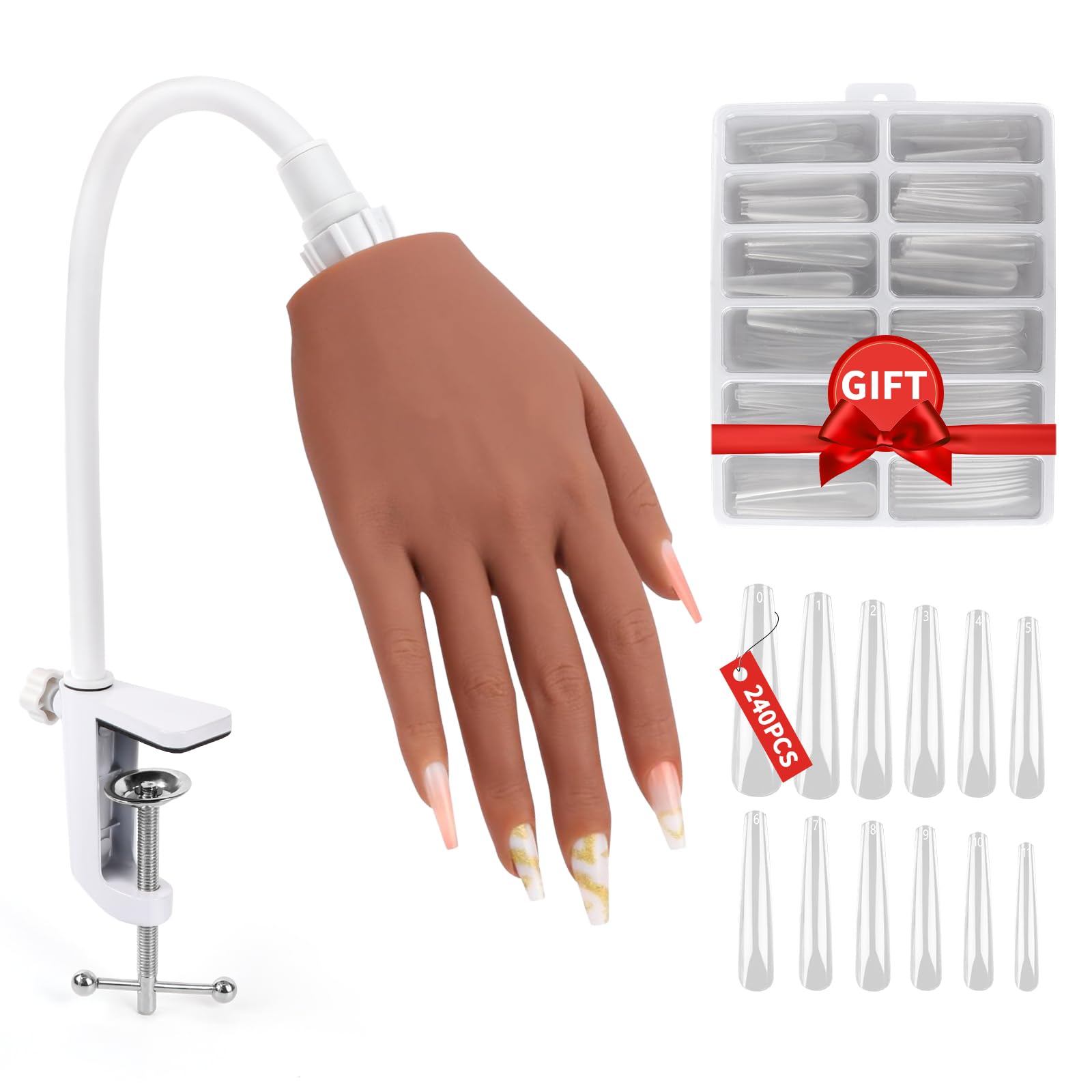 Mano de práctica LIONVISON en silicona con tacto suave para uñas