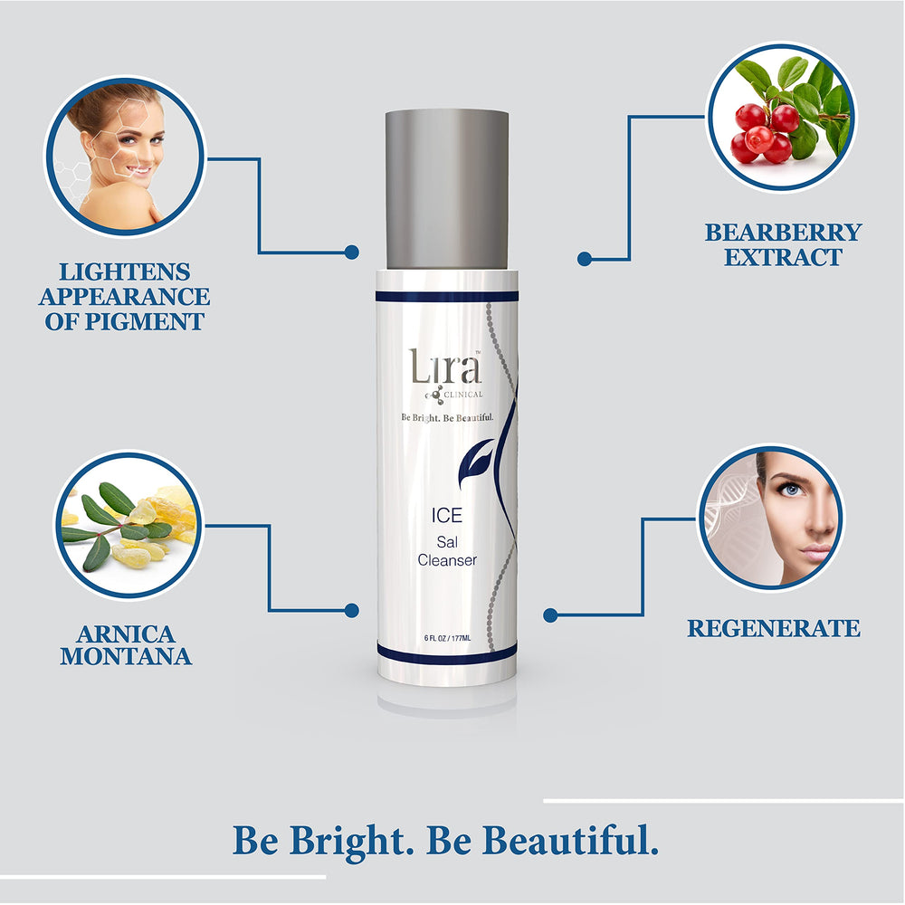 Lira Clinical limpiador con extractos vegetales y péptidos, purifica suavemente.