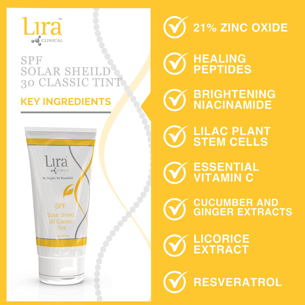 Lira Clinical Solar Shield 30, application doigts pour un teint uniforme.