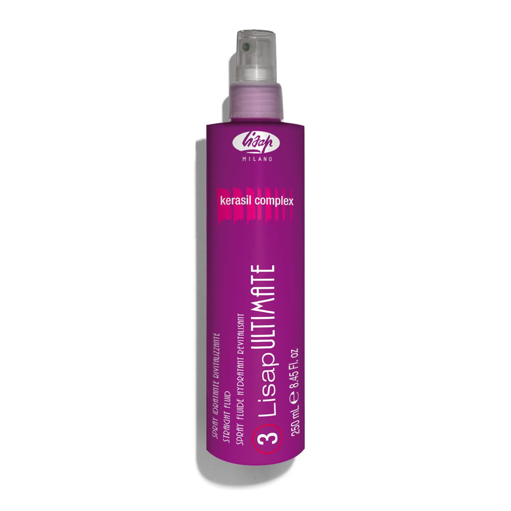Lisap Protector Térmico, botella frontal, protege del calor y la humedad para un peinado suave.