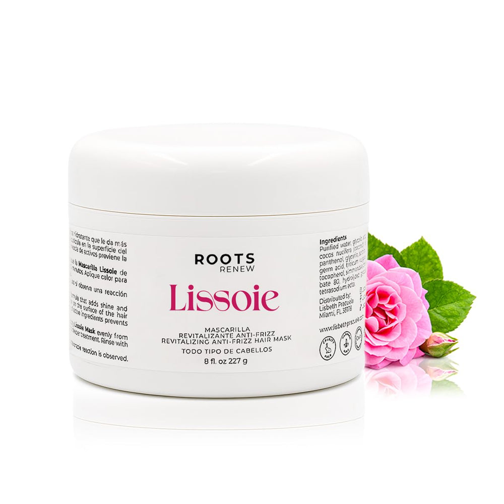 Lissoie mascarilla capilar anti-frizz 8oz para cabello dañad o teñido.