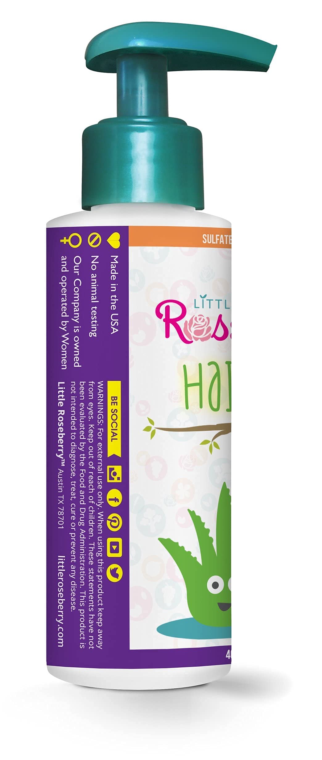 Fórmula sin parabenos, sulfatos ni fragancias de Little Roseberry.