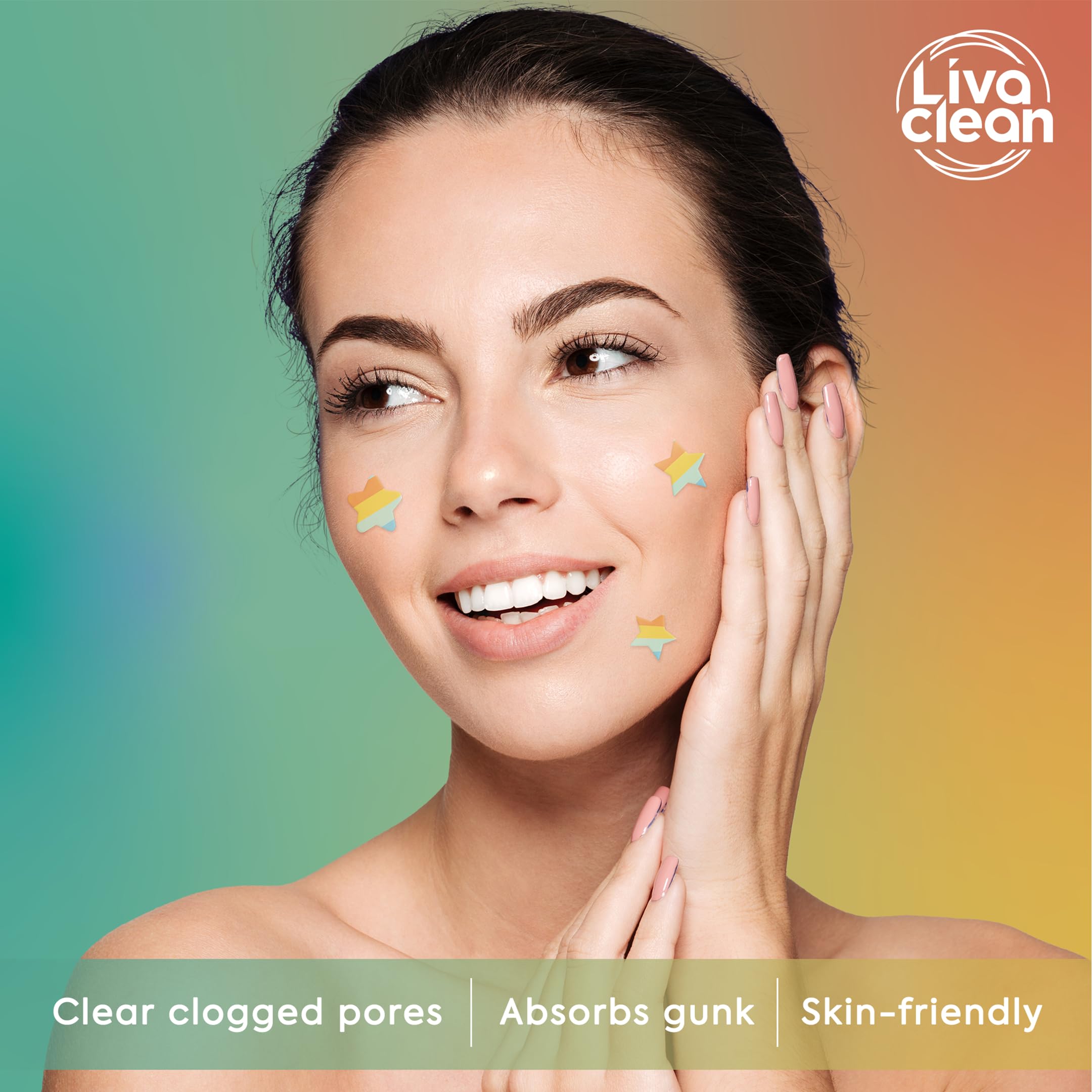 LivaClean parche estrella arcoiris para piel sensible, uso diario recomendado.