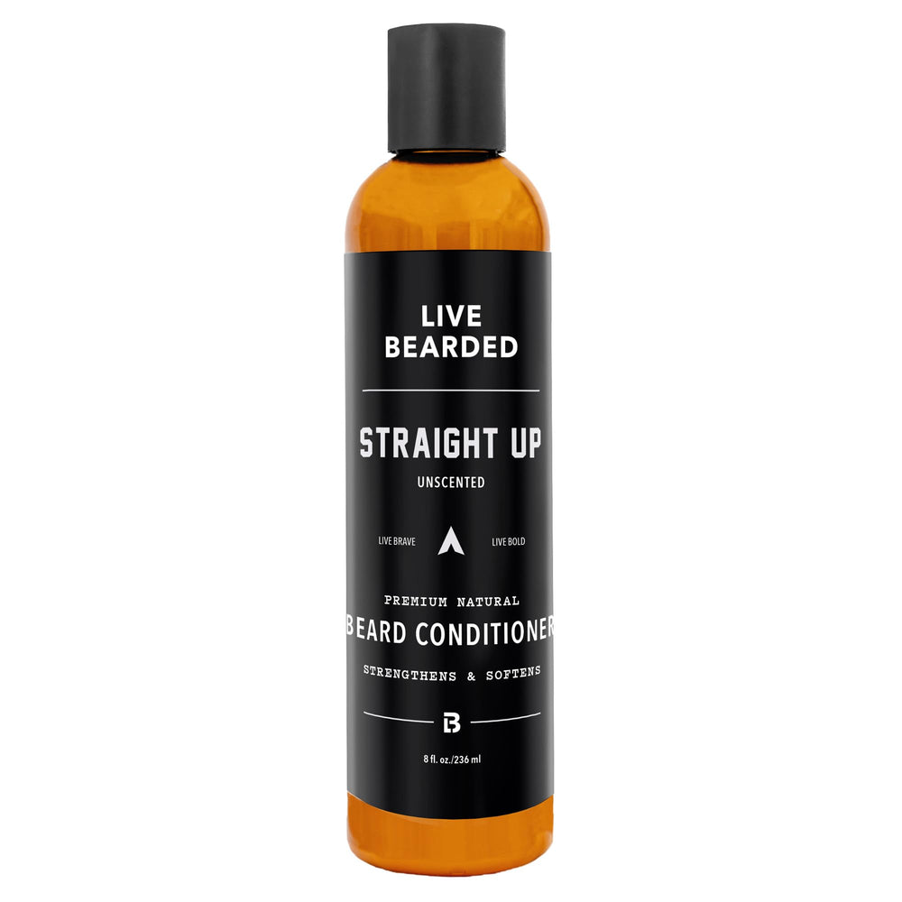 Live Bearded acondicionador para barba sin fragancia, suaviza el vello facial y facilita el peinado.