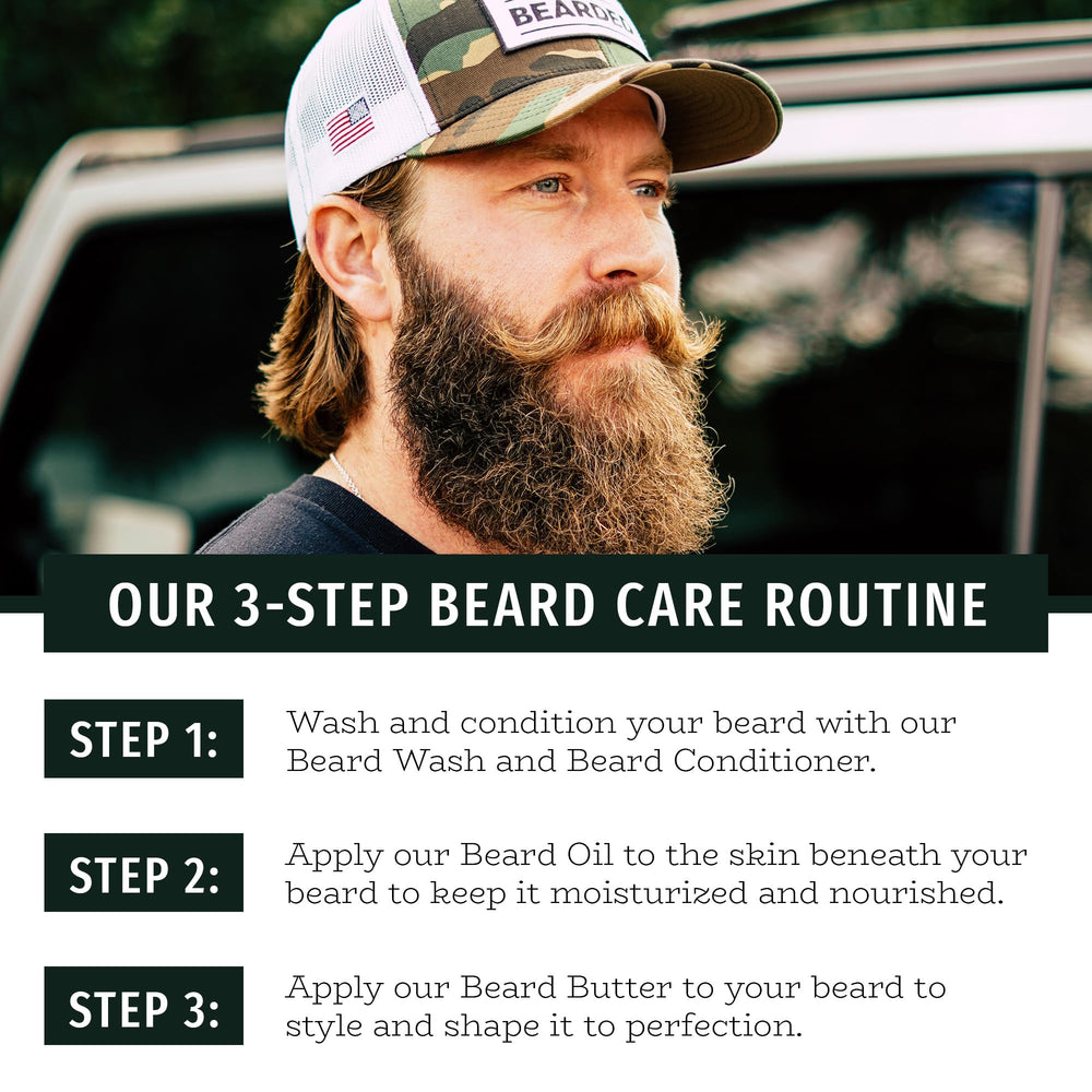 Live Bearded executive scent bottle with cedar vanilla label for grooming.