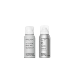 Living Proof champú en seco en botella de viaje para refrescar el cabello entre lavados