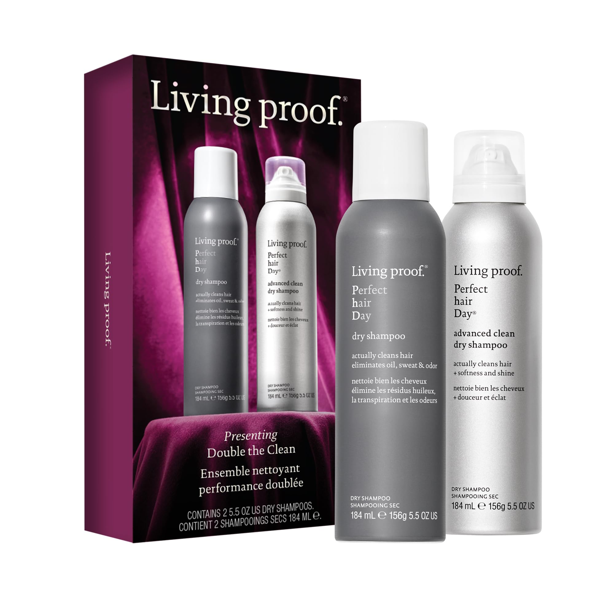 Living Proof Presentando Doble Limpieza frasco original, champú en seco para controlar grasa.
