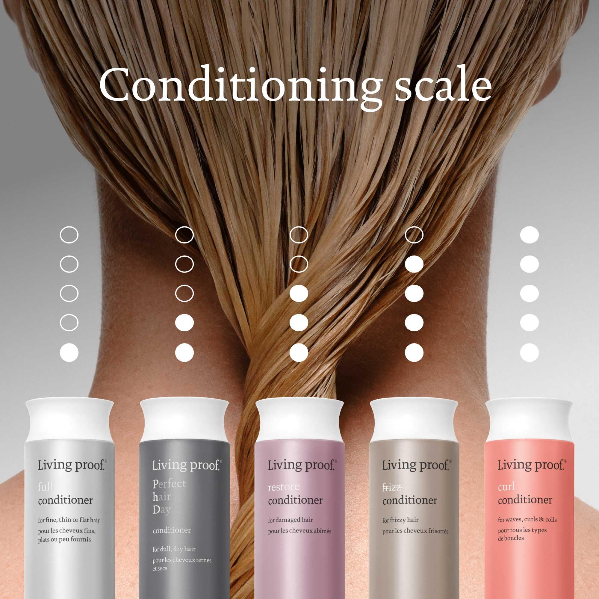 Living Proof Full Conditioner ayuda a mantener el cabello teñido con suavidad y brillo.