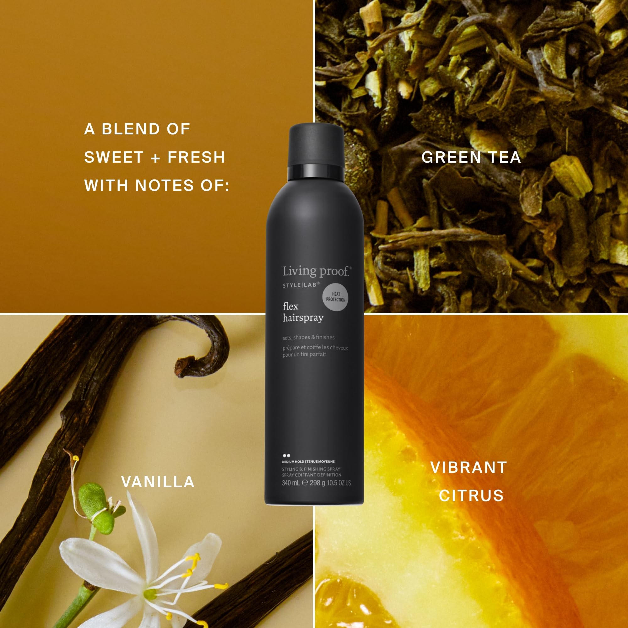 Living Proof Style Lab Flex Hairspray con protección de calor para herramientas calientes.