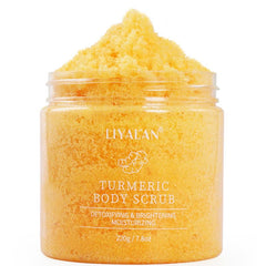 LIYALAN exfoliante cúrcuma para cara, textura de granulos exfolia suavemente