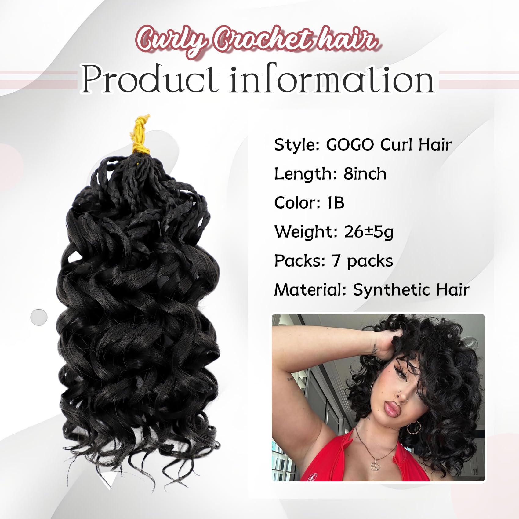 LIYATE Gogo Curl crochet hair 8 pulgadas pre-twisted: instalación rápida y sin enganches