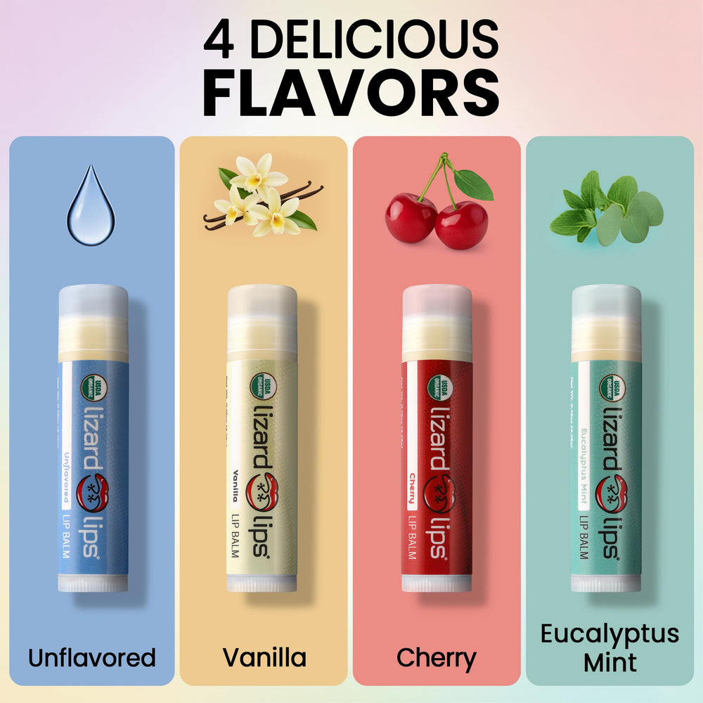 Lizard Lips menta-eucalipto con aroma refrescante para labios.