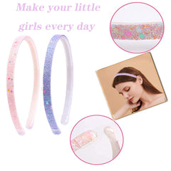 Diademas glitter Lizioo con ajuste elástico, cómodo para niñas.
