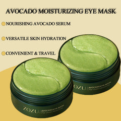 Parches de ojos aguacate de Lkdsoaf sobre la piel inferior para hidratación.