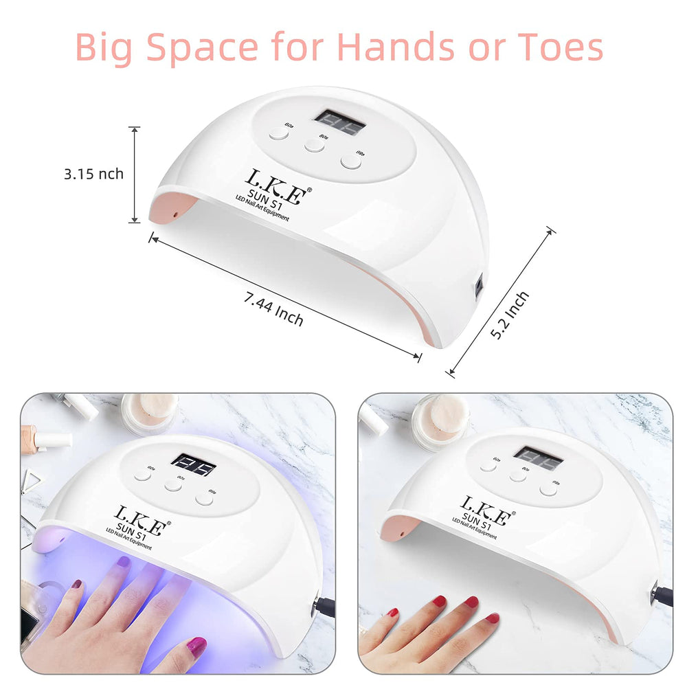 LKE Lámpara UV 72W, acabado blanco elegante para dormitorio.