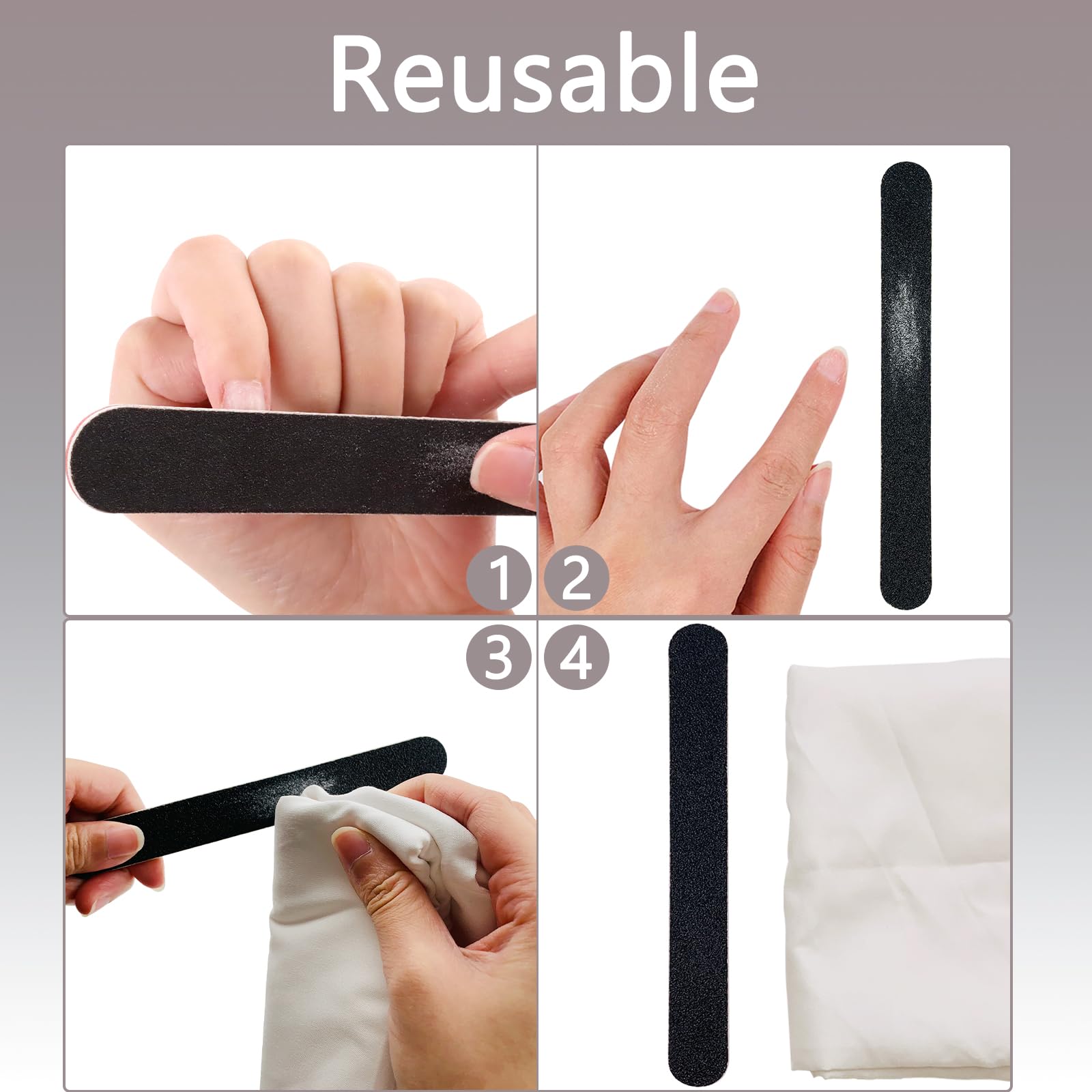 LNAUJS lima de uñas con grano 100-180 para desbaste y perfilado
