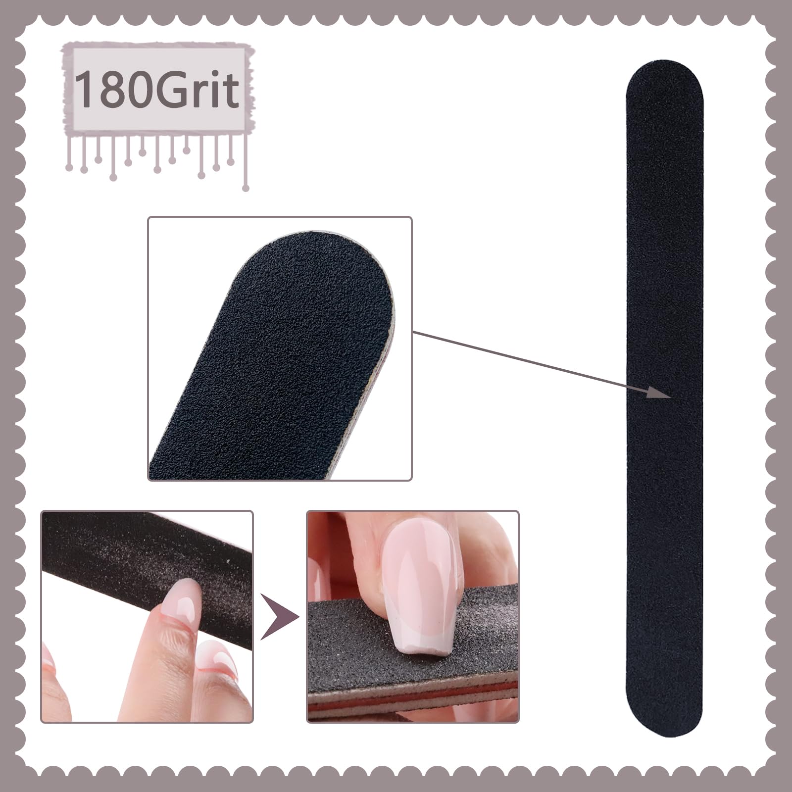 LNAUJS lima de uñas lado grueso 100 da forma rápida a uñas duras