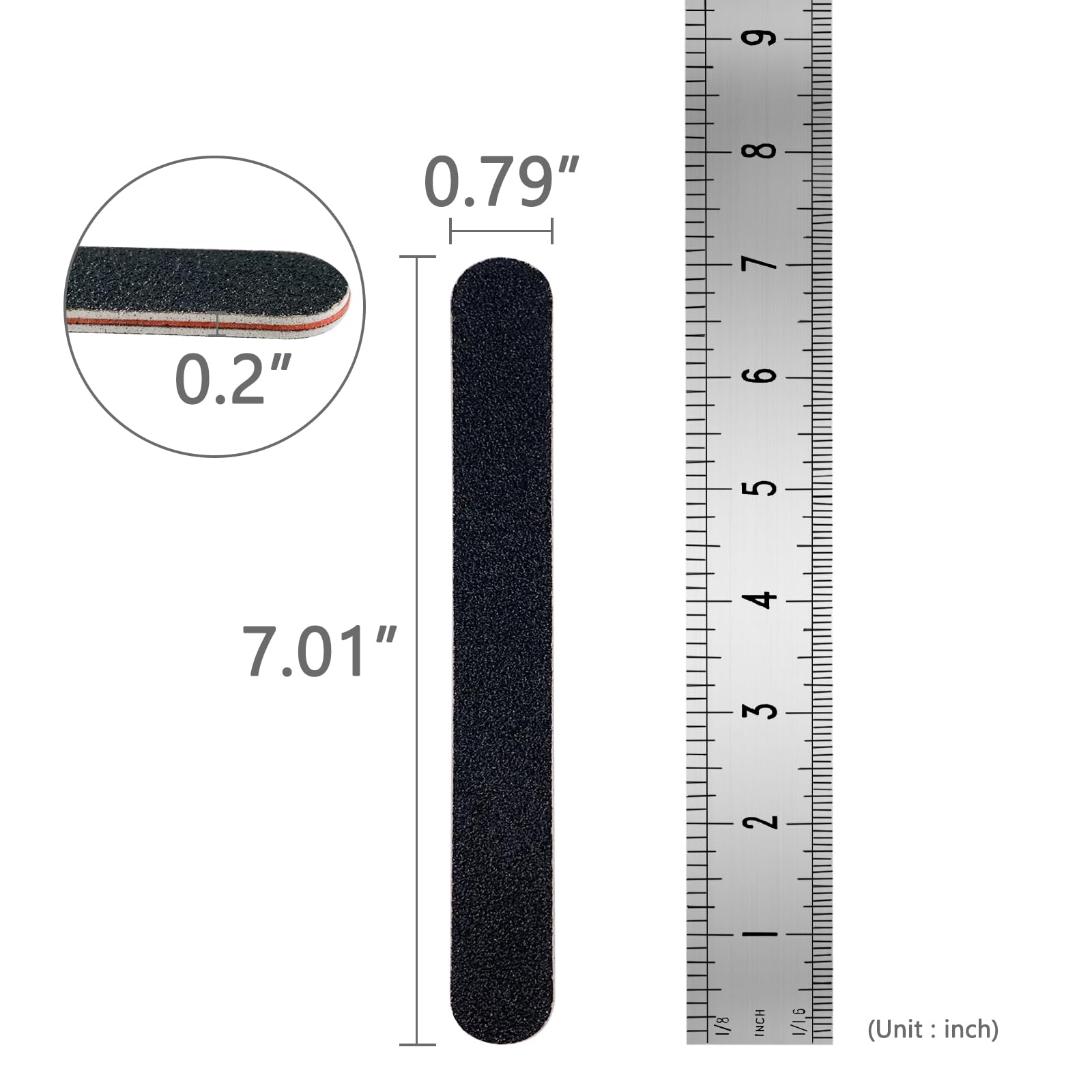 LNAUJS lima tamaño 179 x 19 mm para manicura precisa.