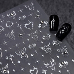 Lnulyaciy estrellas plateadas: adhesión suave para decoración de uñas duradera.