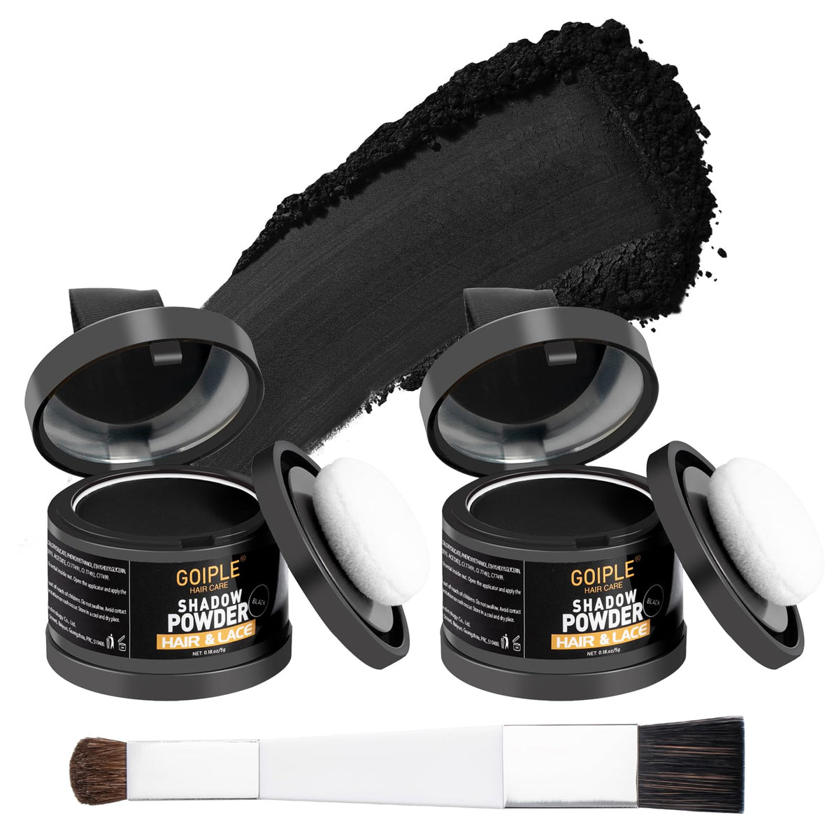 Lockmio polvo para raíces negros, cubre raíces con aspecto natural