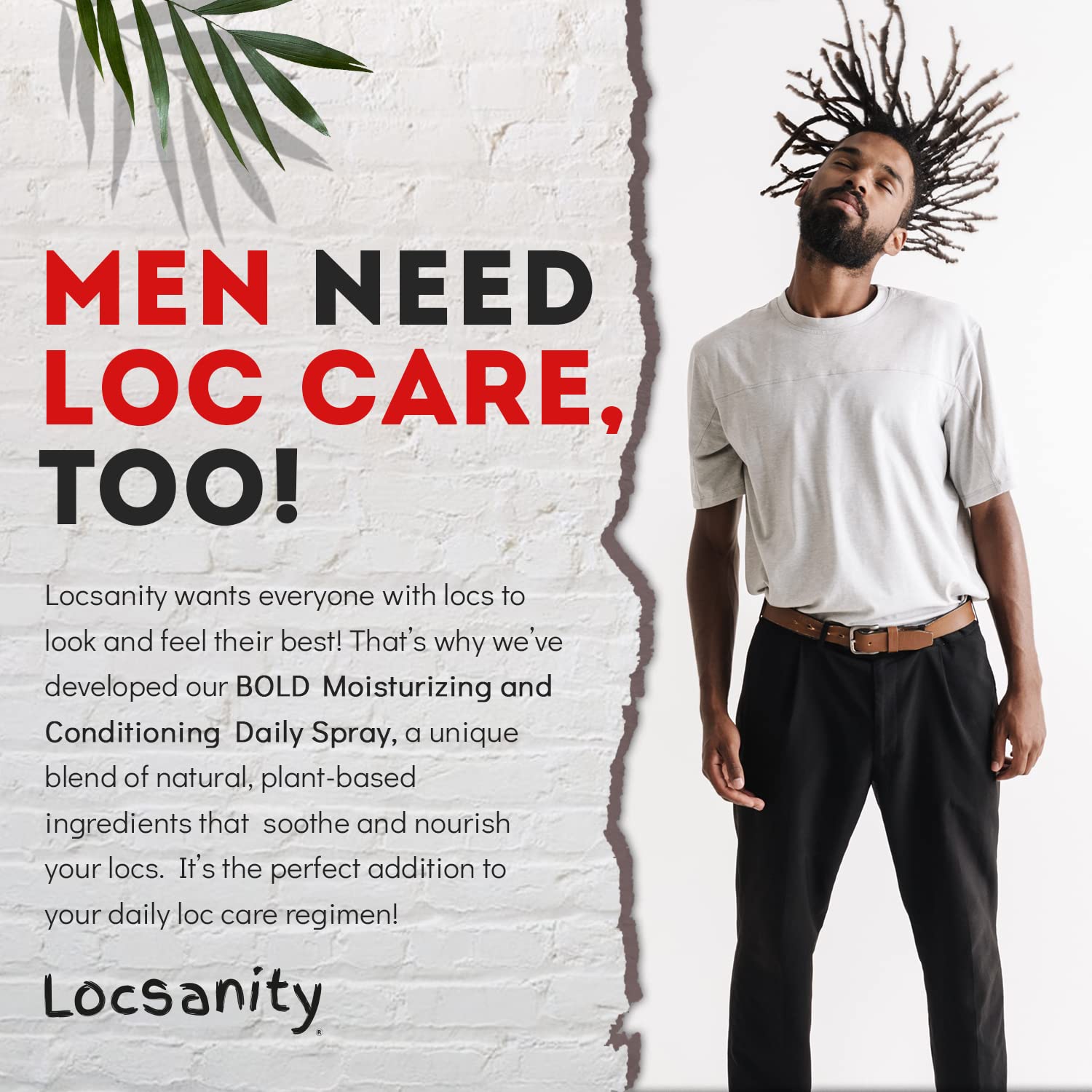 Locsanity Bold Moisturizing Loc Spray application demonstrating even mist.
