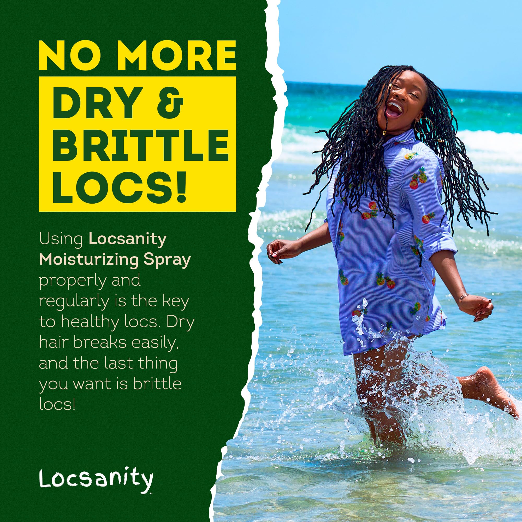 Locsanity: ingredientes vegetales que cuidan las locs con suavidad.