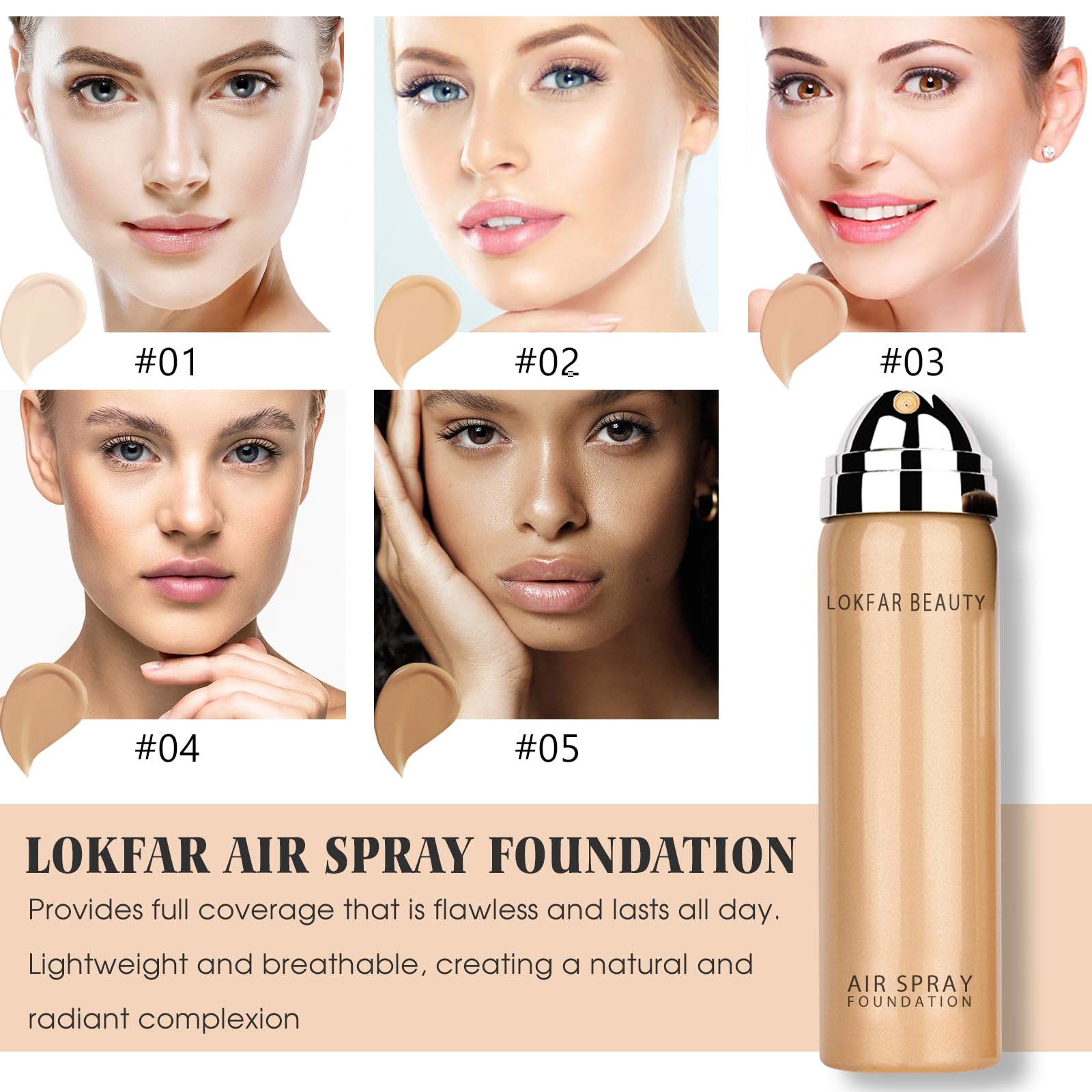 LOKFAR Foundation Brush enables precise blending for seamless airbrushed look