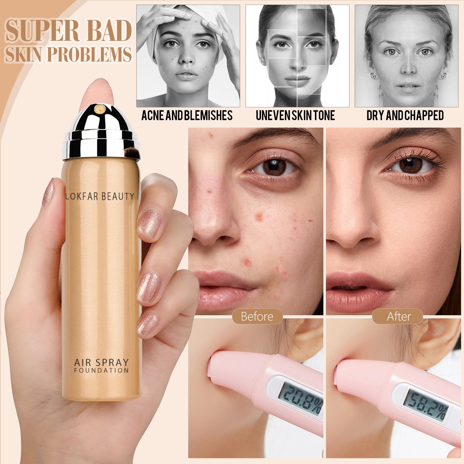 LOKFAR Full coverage finish maintains even skin tone throughout day