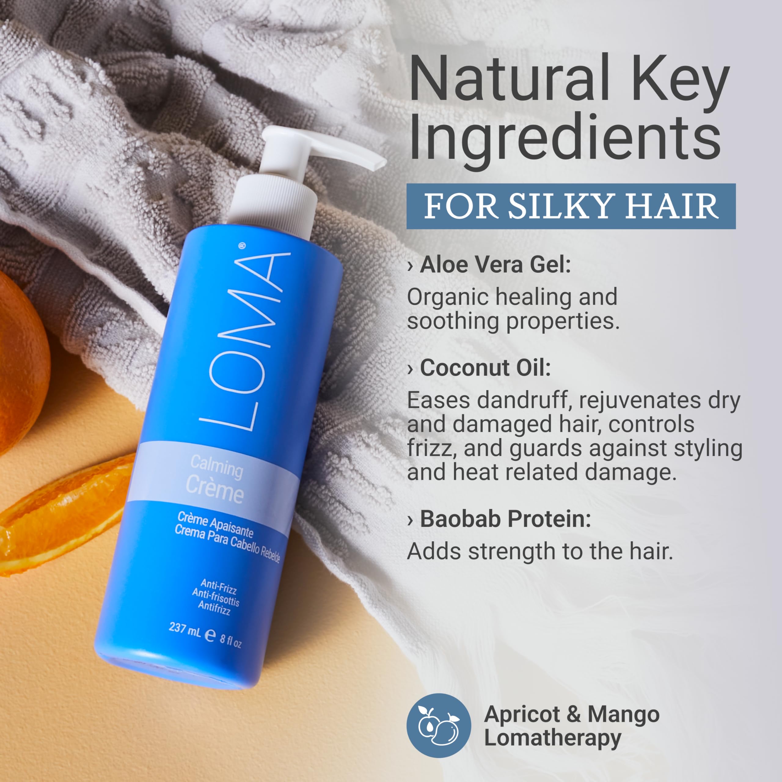 LOMA Calming Crème: crema sedosa que facilita el peinado y reduce la fricción.