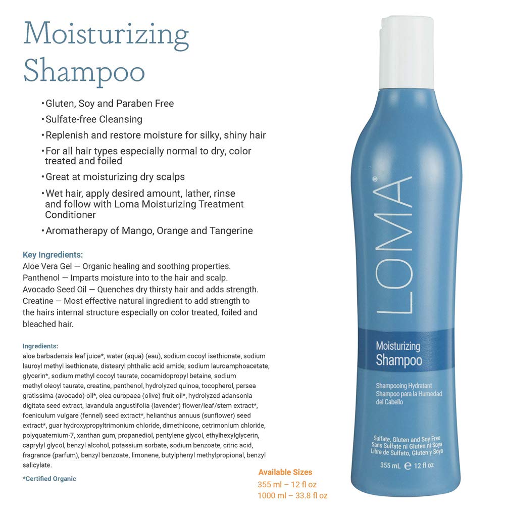 Loma traitement hydratant en flacon, démêlage facilité et brillance.