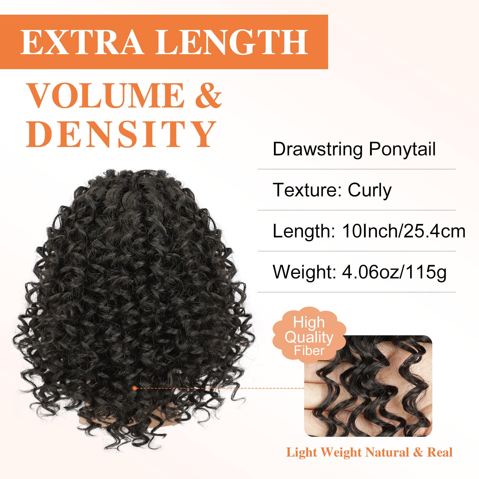 Extensión de cabello afro Lommel de 10 pulgadas con acabado natural