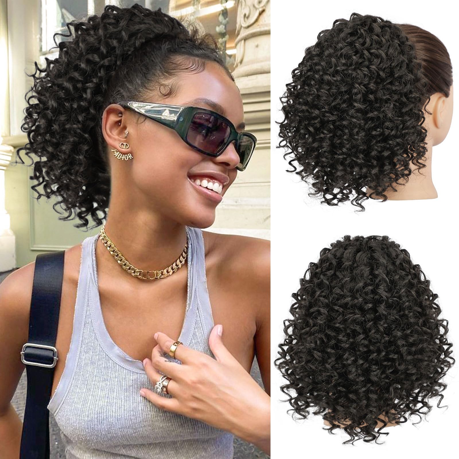 Coleta Lommel rizada de 10 pulgadas para un aspecto natural y duradero, ideal para uso diario