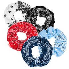 LOOKSEVEN scrunchies negro, elástico cómodo para uso diario.