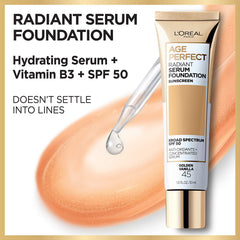 Empaque y etiqueta detallados de Age Perfect con SPF 50.