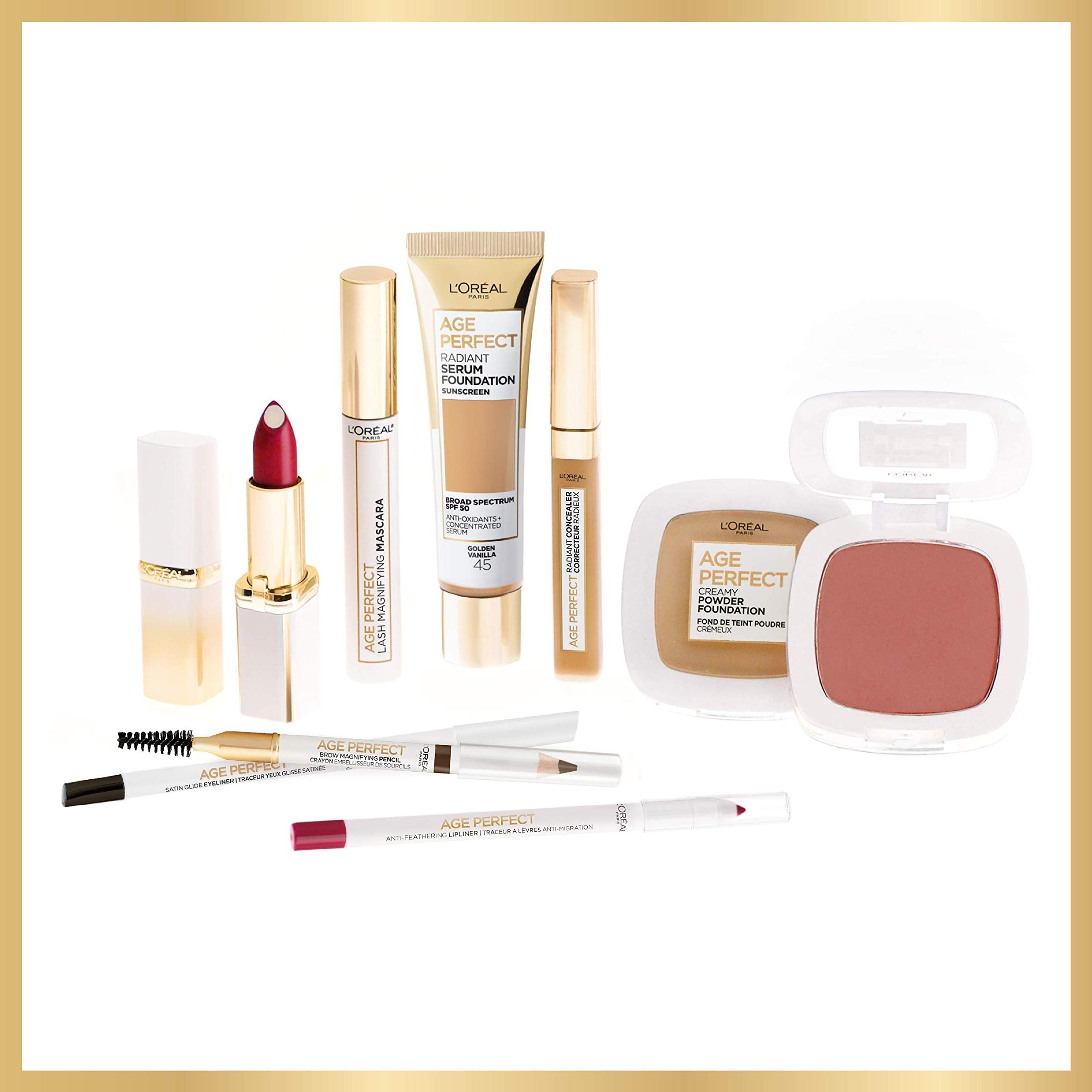 Gama de productos de belleza de L'Oreal Paris.