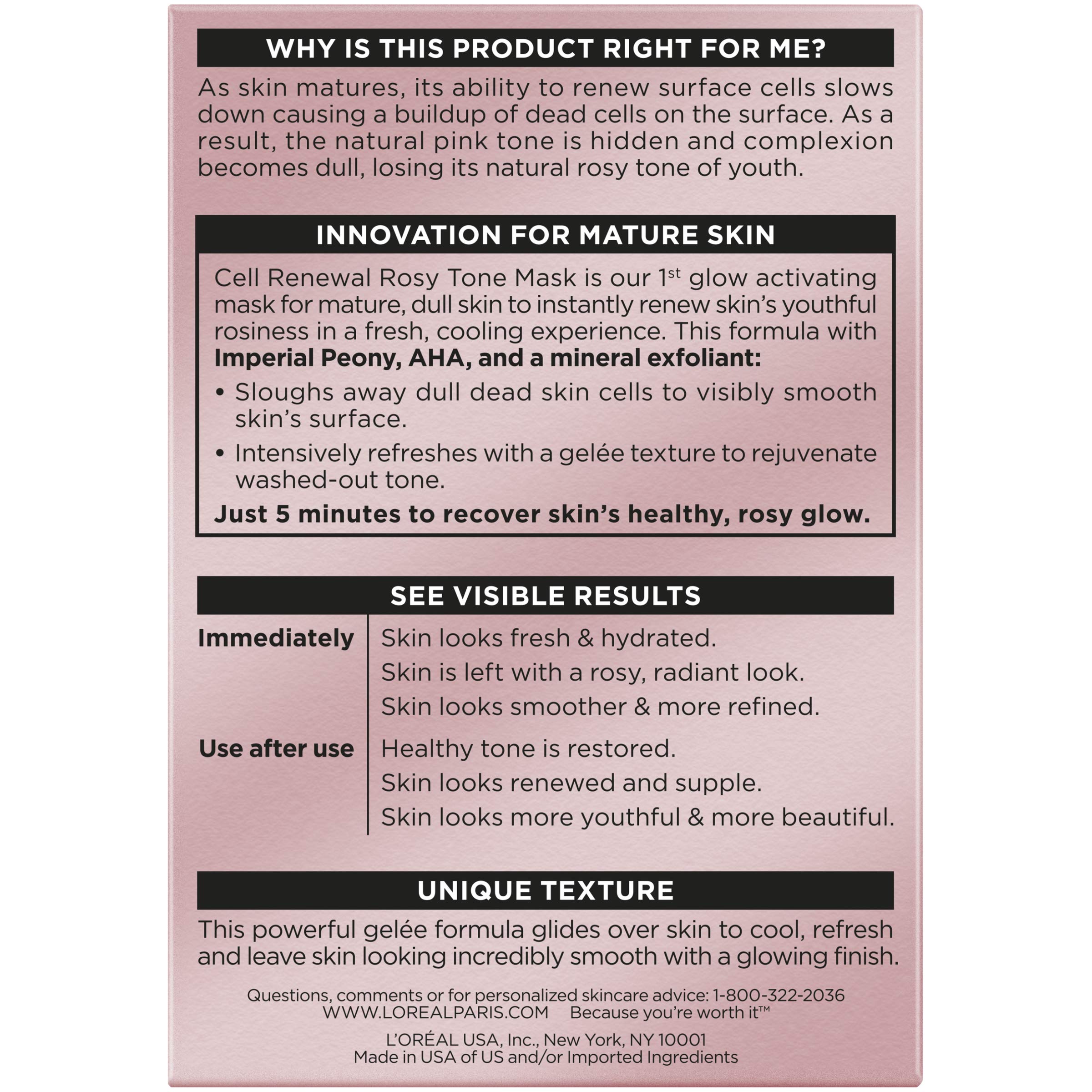 Aplicación suave de la Age Perfect Rosy Tone Mask de L’Oréal Paris.