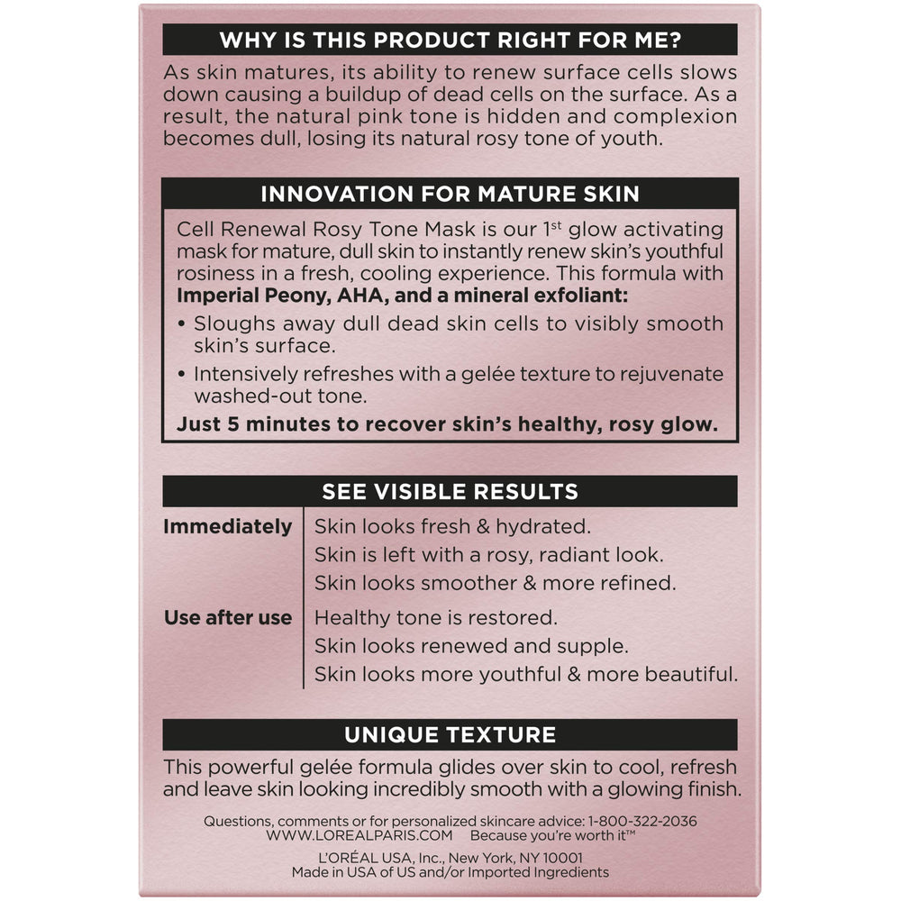 Aplicación suave de la Age Perfect Rosy Tone Mask de L’Oréal Paris.