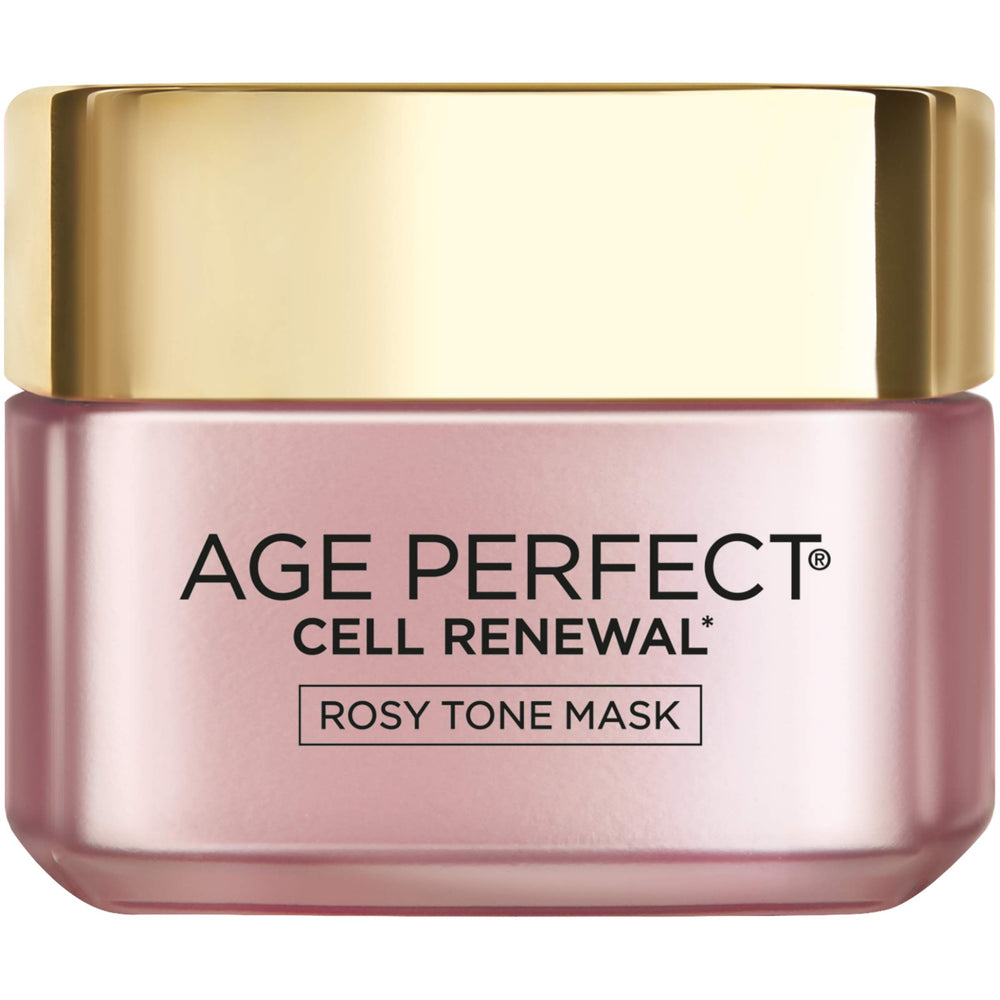 Mascarilla Age Perfect Rosy Tone Mask de L’Oréal Paris, empaque elegante para cuidado facial.
