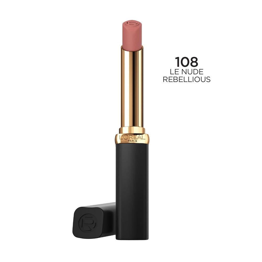 L'Oréal Paris Color Riche Intenso Volumen Mate Barra de Labios Le Nude Rebellious, 12 tonos saturados