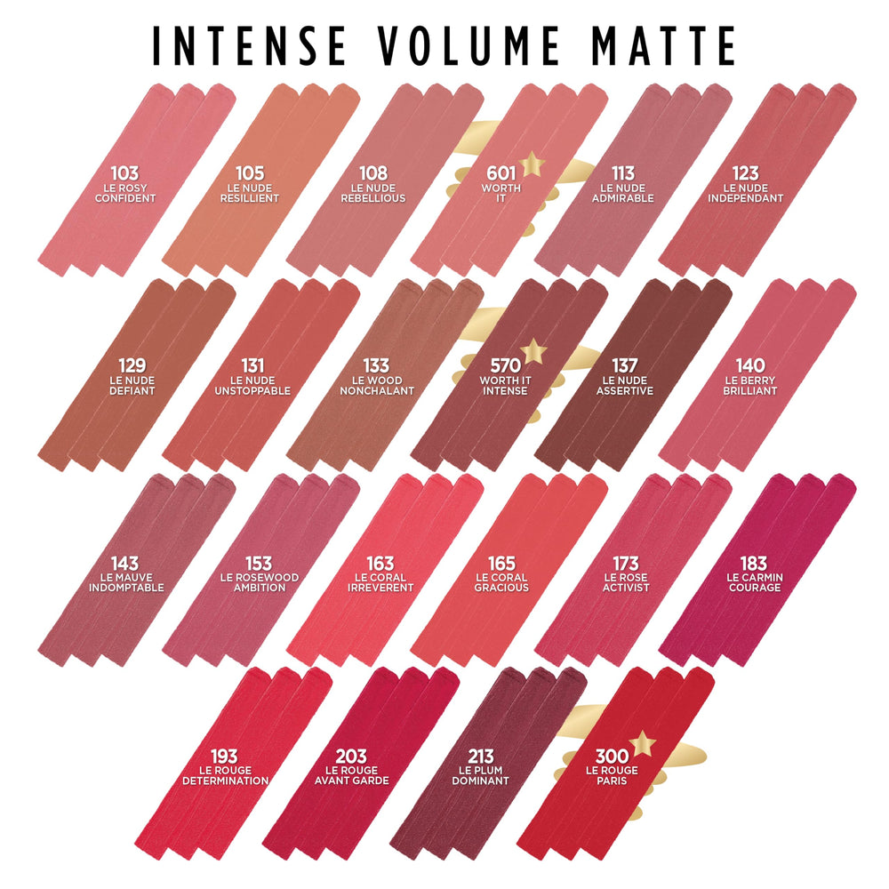 L'Oréal Paris Color Riche Intenso Volumen Mate Barra de Labios Le Nude Rebellious, estuche compacto para viajar