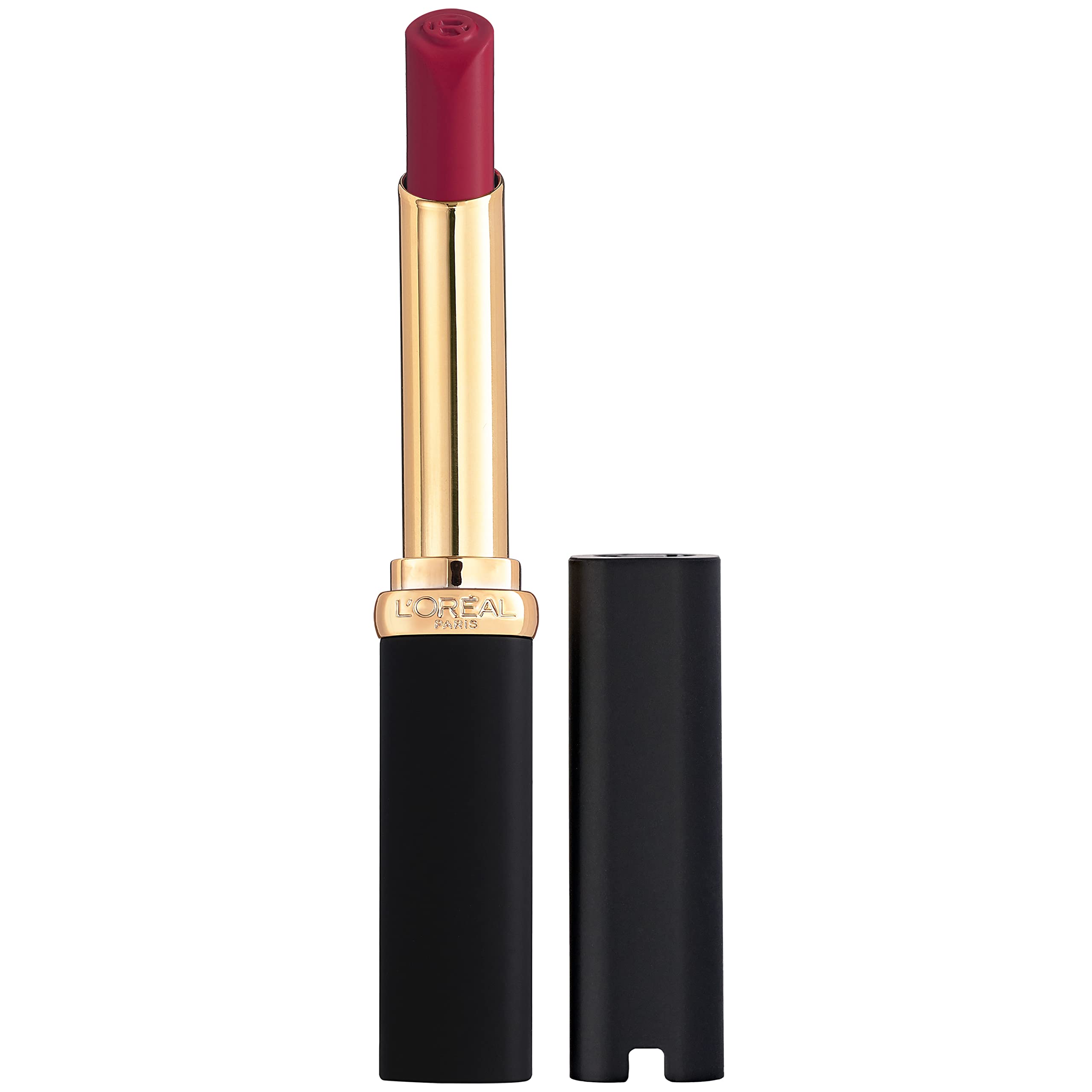 L'Oréal Paris Colour Riche Le Carmin Courage, aplicación precisa para un color intenso y cómodo todo el día.