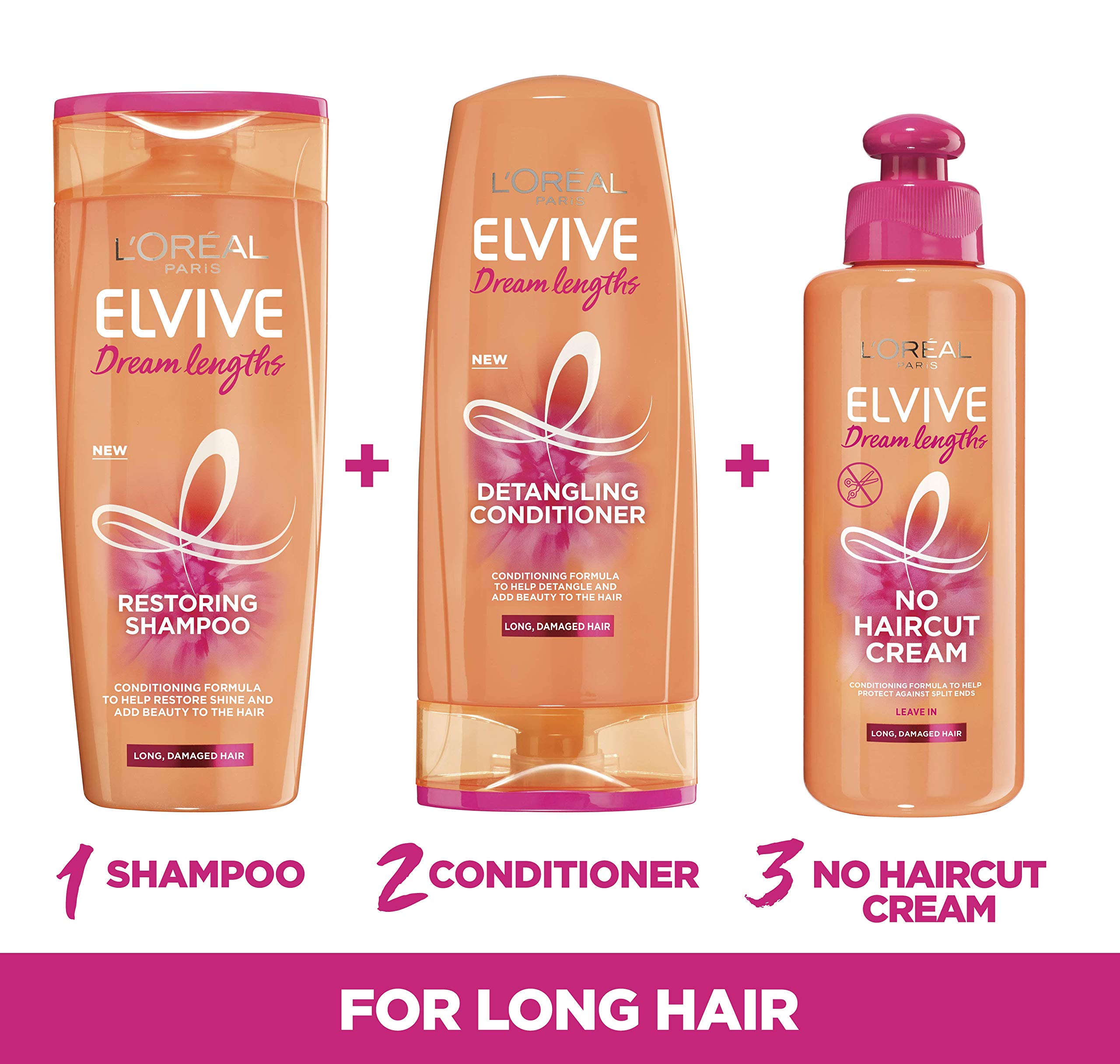 Textura nutritiva de Elvive Dream Lengths para cabello suave.