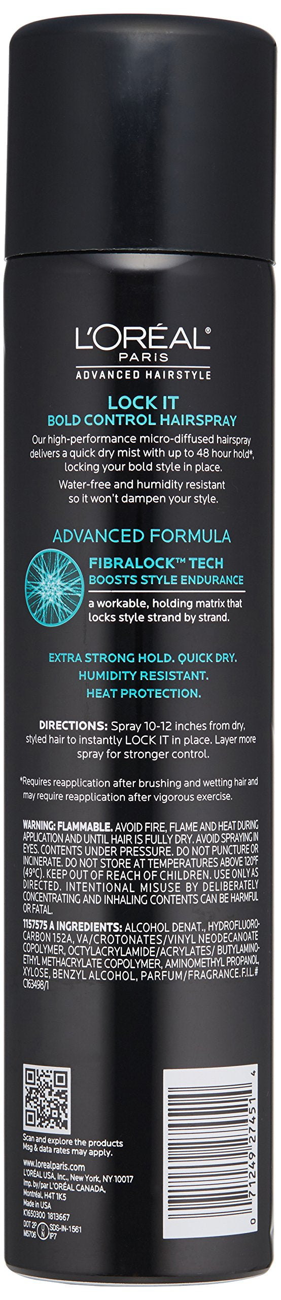 Fijador de L’Oréal Paris Lock It Bold Control mantiene el frizz bajo control durante el día