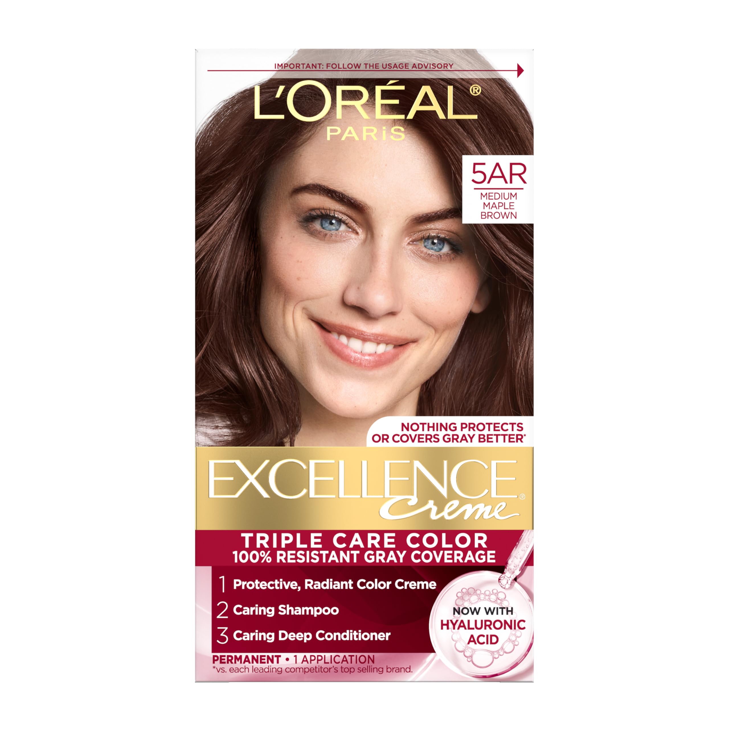 L'Oréal Paris Excellence Crème kit coloración con Pro-Keratine para cobertura total de canas
