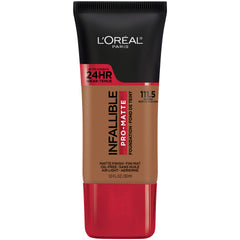 L'Oreal Paris Infallible Pro Matte Nutmeg en envase, acabado demi-mate suave.