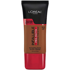 L'Oreal Paris Infallible Pro-Matte Cocoa en botella, acabado demi-matte de larga duracion.