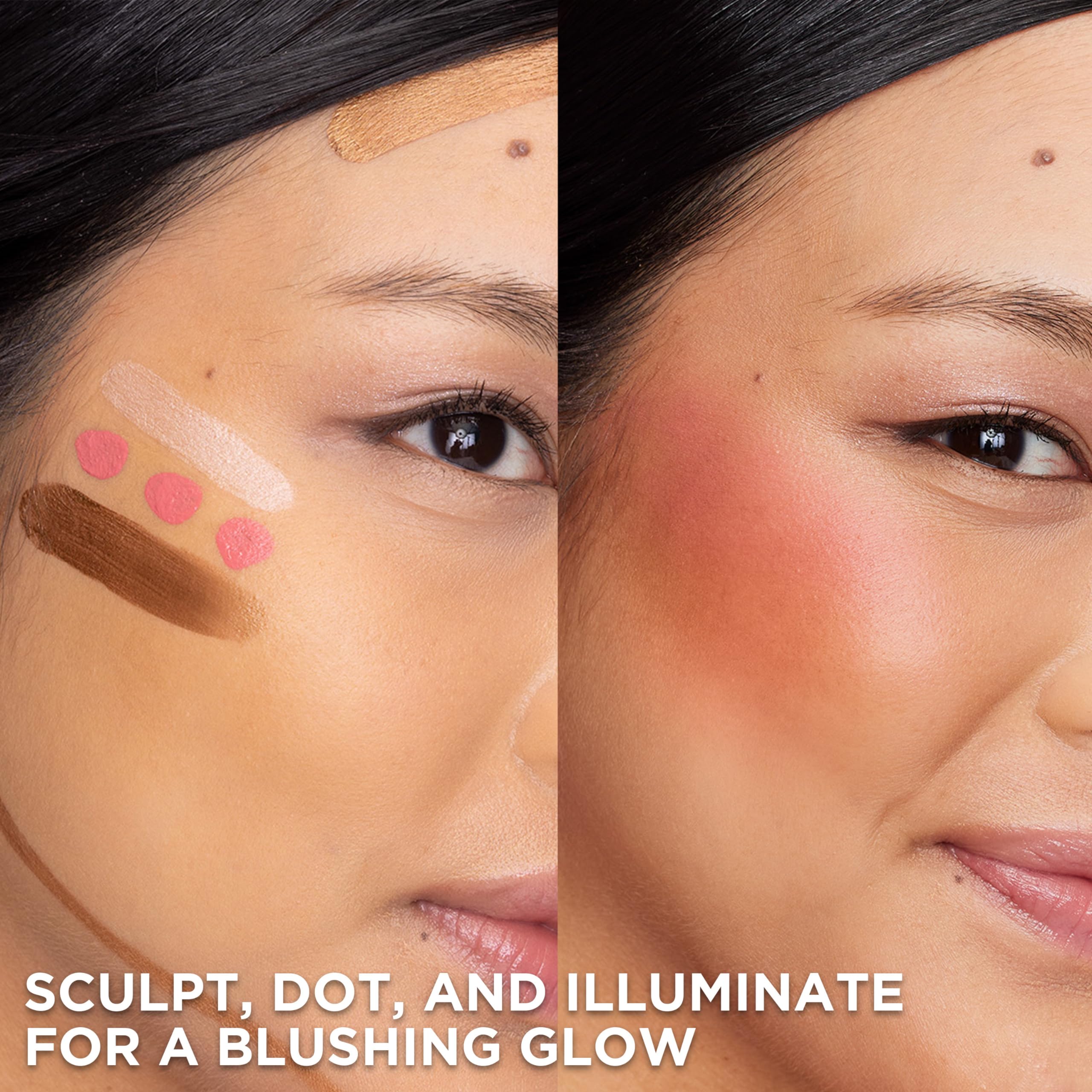 L'Oreal Paris Lumi Le Liquid Blush brillo sutil, efecto luminoso natural.