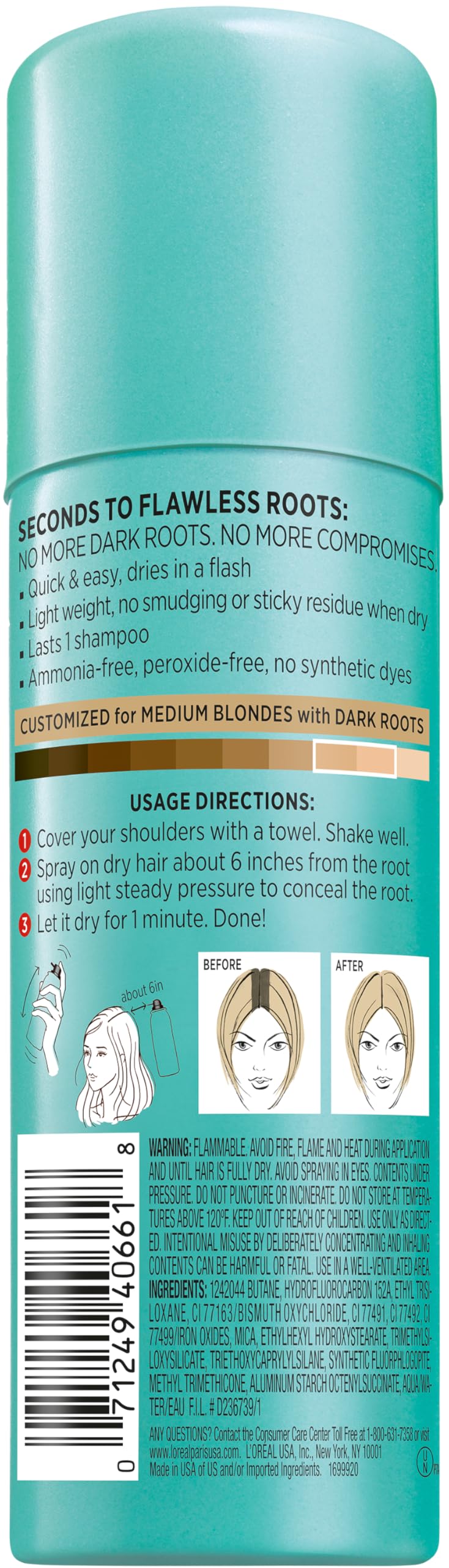 L'Oréal Paris Magic Root Cover Up: solución temporal para cubrir raíces oscuras.