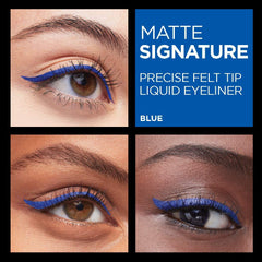 Acabado mate vivo del delineador azul de L’Oréal Paris para un look definido.